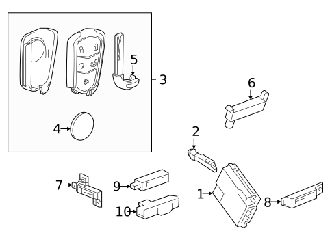 Keyless Entry Components for 2016 Cadillac CT6 #0