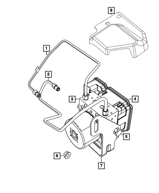 68492327AA - Brakes: Master Cylinder To Hcu Tube Assembly, Brake for Mopar Image