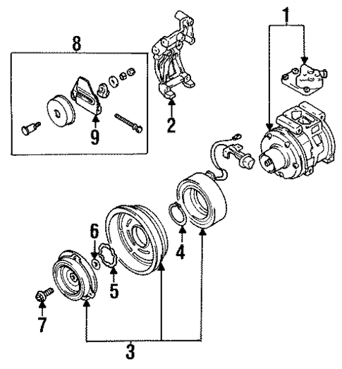 Condenser, Compressor & Lines for 1996 Mitsubishi Eclipse #1