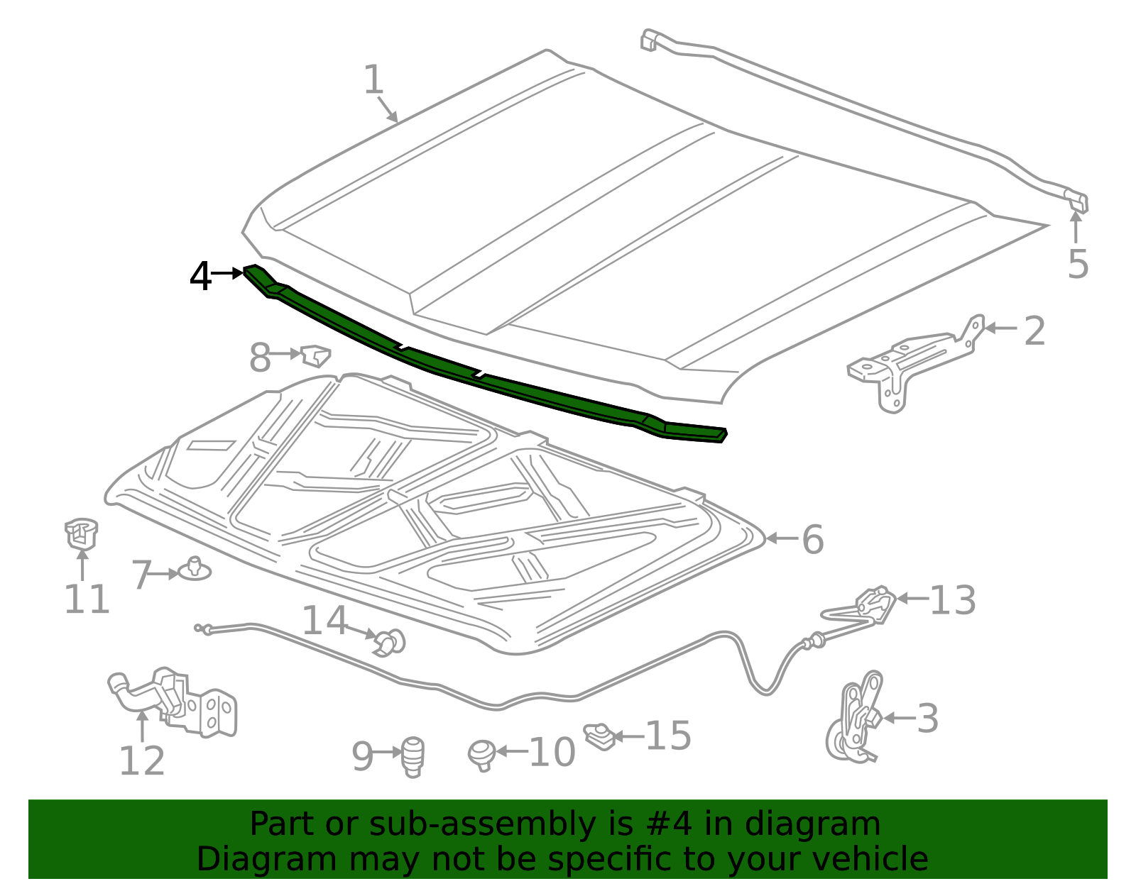 2016-2019 Chevrolet Hood Front Edge Weatherstrip 23412415 | OEM Parts ...