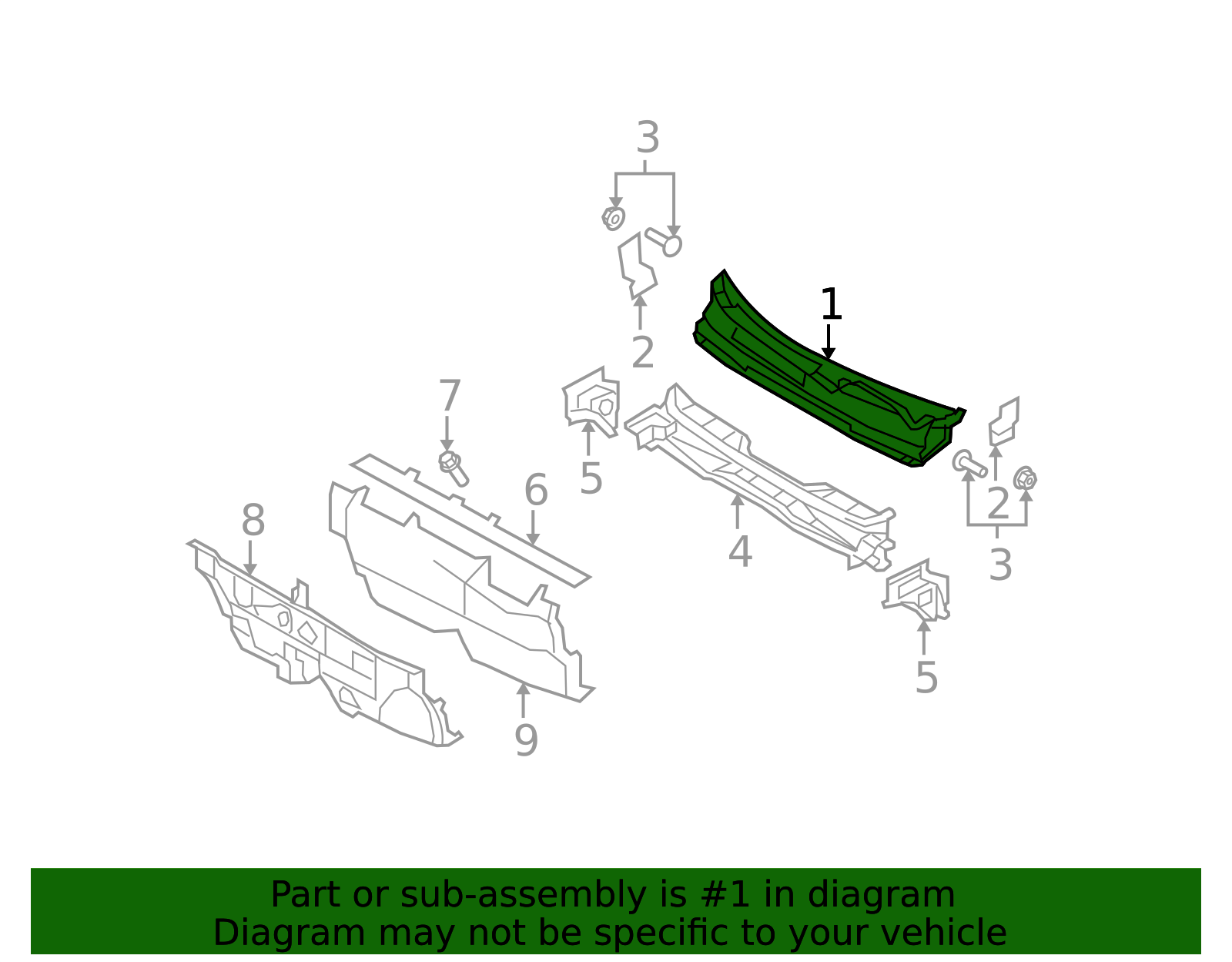 2007-2010 Kia Rondo Cowl Grille 86150-1D000 | OEM Parts Online