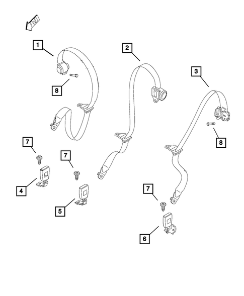 Seat Belts for 2017 Fiat 500X #1