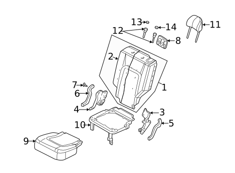 Rear Seat Components for 2006 Jeep Liberty #1