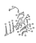 68302856AD - Body Sheet Metal Except Doors: Closeout Panel, Right for Jeep: Wrangler Image