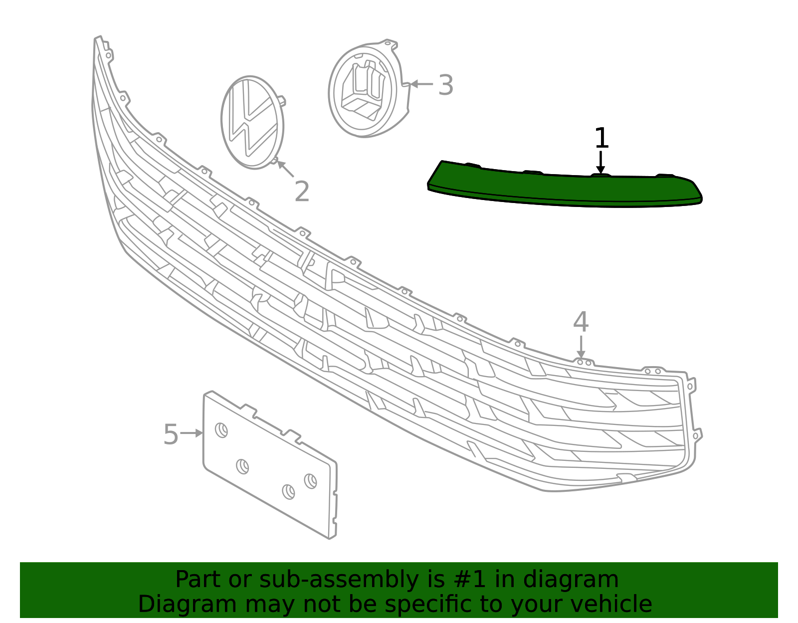 2025 Volkswagen Tiguan Upper Grille 57N-853-655-B-BUS | OEM Parts Online