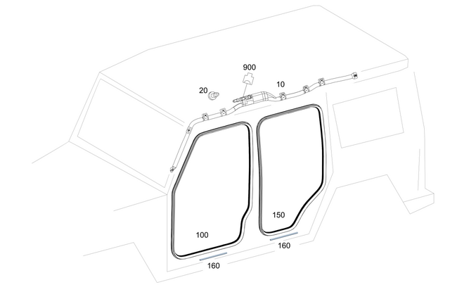 4637310300 - Covering and Lining: Door Sealing, Circumf for Mercedes-Benz: G550 Image image
