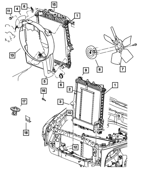 Radiator and Related Parts for 2005 Dodge Durango #0