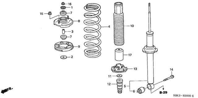 Rear Shock Absorber for 1999 Acura TL #0