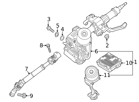 Steering Column Assembly for 2016 Kia Soul EV #0