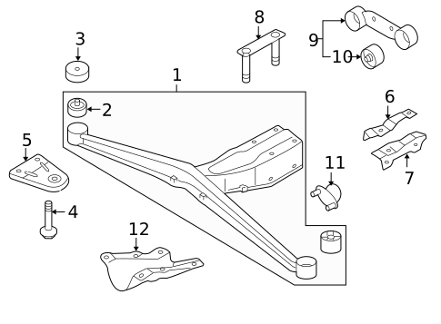 Crossmember for 2005 Saab 9-2X #0