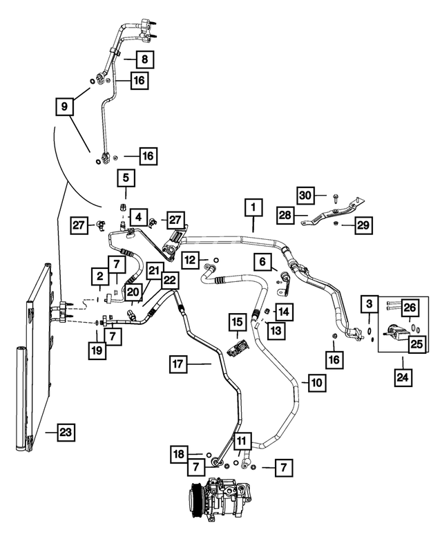 68143878AA - Air Conditioners and Heaters: A/c Line Clip for Mopar Image image