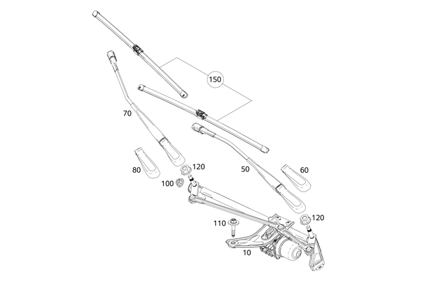 177820100064 - Electrical System: Wiper Arm for Mercedes-Benz Image image