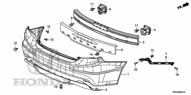 Rear Bumper (2) for 2012 Honda Civic #0
