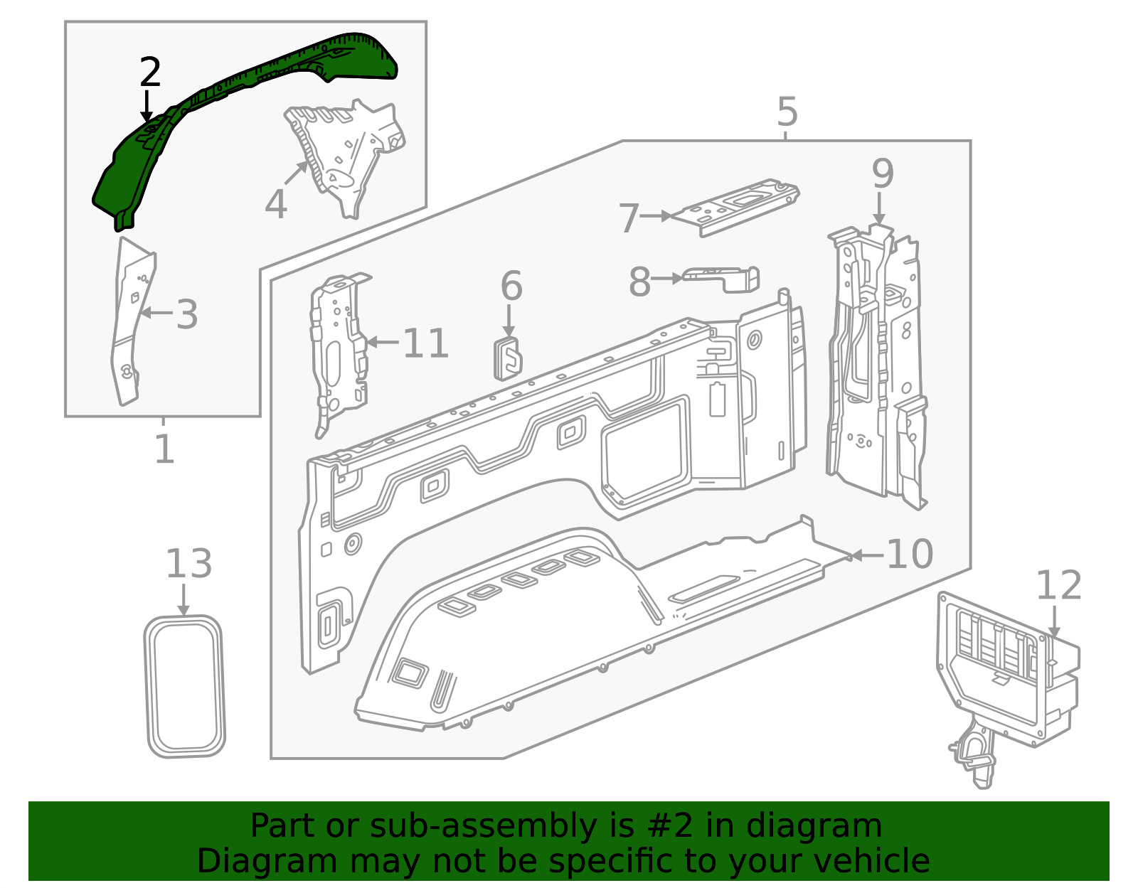2024-2026 GMC Sierra EV Upper Panel 85015342 | TascaParts.com