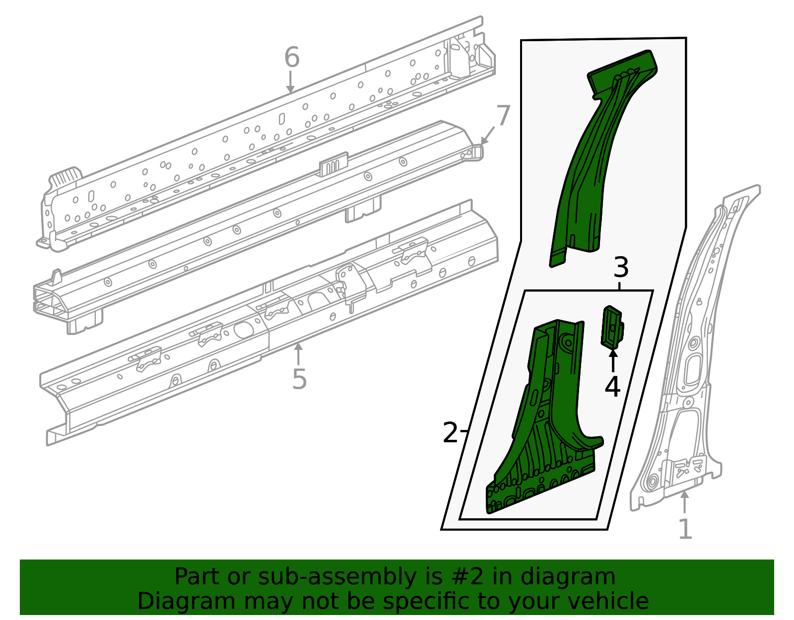 2024-2026 Chevrolet Equinox EV Upper Pillar Reinforced 86542385 GM ...