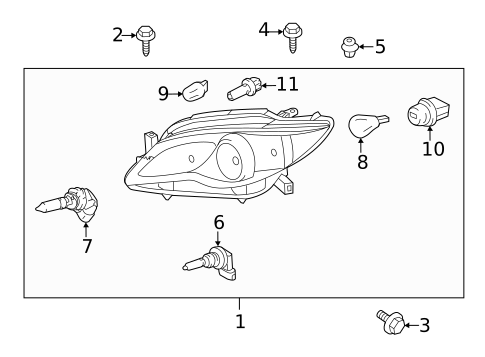 Headlamp Components for 2011 Toyota Avalon #1