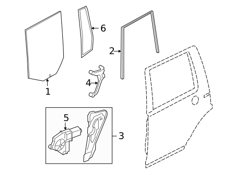 Glass - Rear Door for 2007 Land Rover LR3 #0