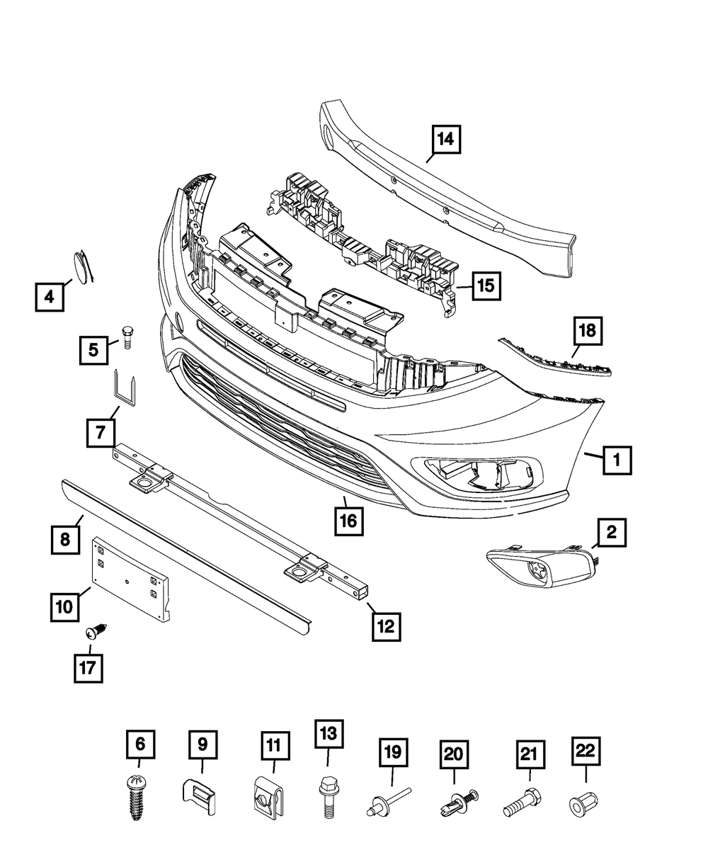 2015-2021 Ram ProMaster City Front Lower Fascia 5YH05LXHAA