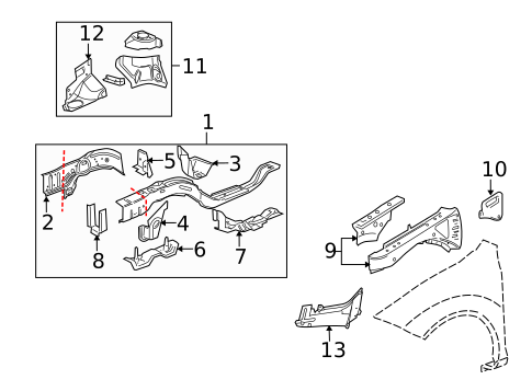 Structural Components & Rails for 2009 Pontiac G5 #0