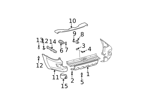 Bumper & Components - Rear for 2003 Toyota 4Runner #0
