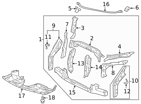 Radiator Support for 2007 Honda Odyssey #0