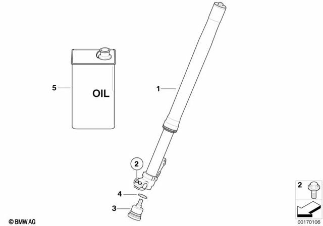 31427709238 - Front Axle, Front Suspension: Bottom Valve -  for BMW-Motorrad Image