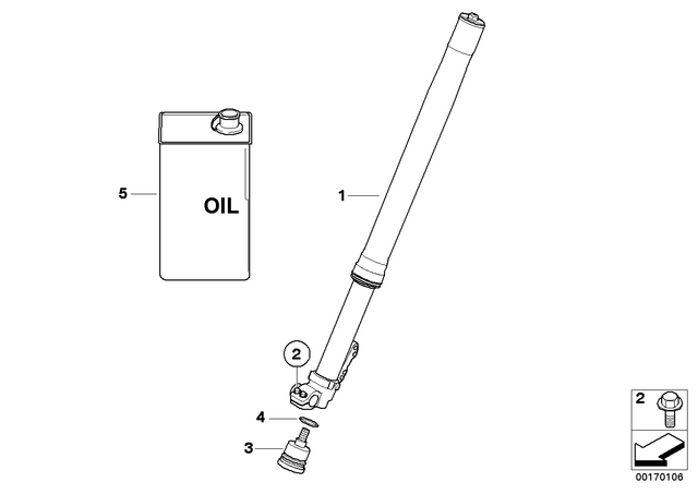 83192460735 - Front Axle, Front Suspension: Telescopic Forks Oil Type 2 - 1000ML for BMW-Motorrad Image