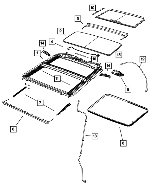 68049129AA - Body Sheet Metal Except Doors: Sunroof Mechanism Cover for Mopar Image