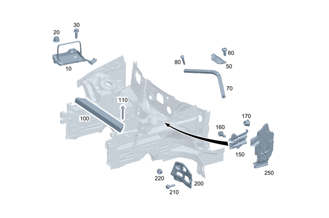 2976200000 - Front-End Assembly, Front Panel: Battery Frame for Mercedes-Benz: EQE 350, EQE 350 SUV, EQE 350+, EQE 350+ SUV, EQE 500, EQE 500 SUV, EQE AMG, EQE AMG SUV, EQS 450, EQS 450 SUV, EQS 450+, EQS 450+ SUV, EQS 580, EQS 580 SUV, EQS AMG, Maybach EQS 680 SUV Image image