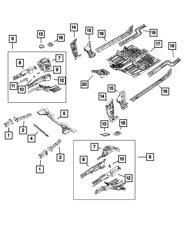 68081838AE - : Frame Side Rail, Right for Mopar Image