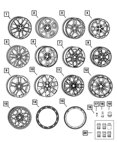 Wheels, Tires and Hardware for 2023 Jeep Wrangler #0