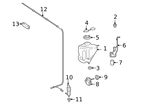 Washer Components for 2009 Mercedes-Benz CLK350 #0