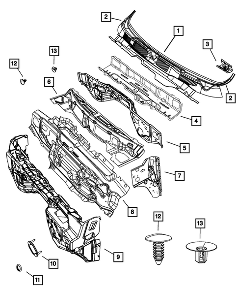 Cowl and Dash Panel for 2023 Ram 3500 #0