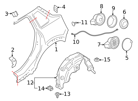 Quarter Panel & Components for 2015 Mini Cooper #1