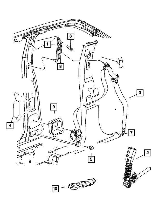 6509460AA - Restraints: Hex Nut, Mounting for Mopar Image