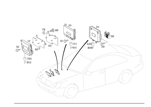 Electrical Compartment in Co-Driver Legroom for 2002 Mercedes-Benz CLK 55 AMG&reg; #0