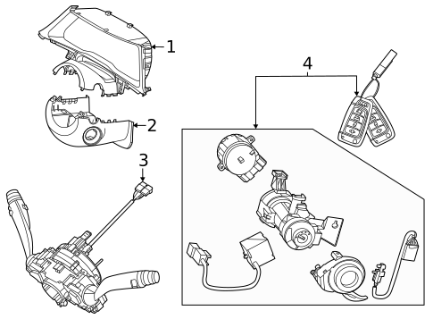 Shroud, Switches & Levers for 2021 Hyundai Sonata #0