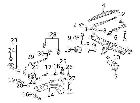 Wiper & Washer Components for 2003 Porsche 911 #0