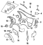 4007217 - : Outer Wheelhouse for Saab: 9000 Image