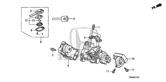 Key Cylinder Components for 2011 Honda Insight #0