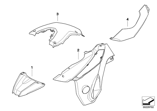 46638530827 - : Rear Lateral Part, Left - Deep Black for BMW-Motorrad Image