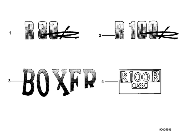 51142323569 - : Sticker Boxer Left - Silver for BMW-Motorrad Image