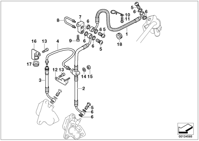 34322335439 - : Brake Hose For Wide Handlebars - L=445Mm for BMW-Motorrad Image
