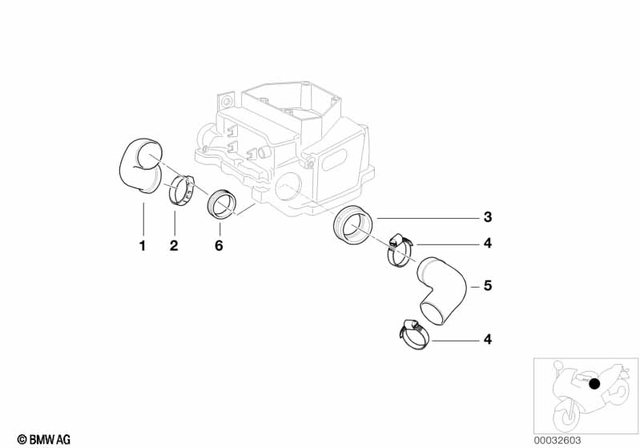 13711342360 - Fuel System: Right Interior Air Duct Pipe -  for BMW-Motorrad Image