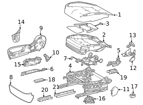 Passenger Seat Components for 2023 Lexus LX600 #1