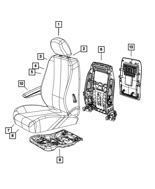 5SU95DX9AB - : Front Seat Back Cover, Left for Mopar Image
