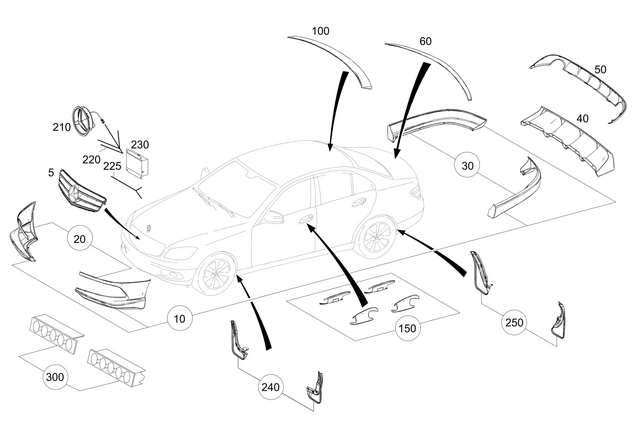 2048800008 - Exterior Detachable Parts: Apron for Mercedes-Benz: C250 Image