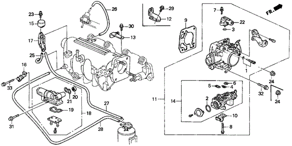 Throttle Body (1) for 1995 Honda Civic del Sol #0