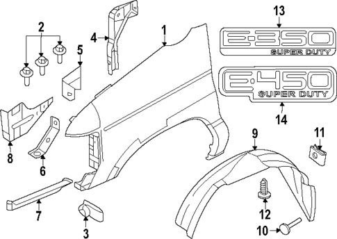 Exterior Trim - Fender for 2019 Ford E-450 Super Duty #0