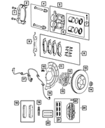 68138844AA - Brakes: Disc Brake Caliper Adapter, Right Or Left for Mopar Image